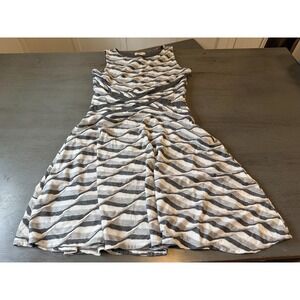 gray white LOFT sleeveless dress size 6